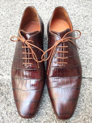 brown croco-print wholecut oxfords by Rozsnyai handmade shoes (3) (Copy)